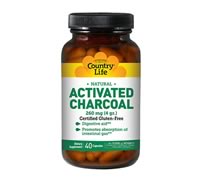 Natural Activated Charcoal 260 mg, Country Life (40 Capsules)